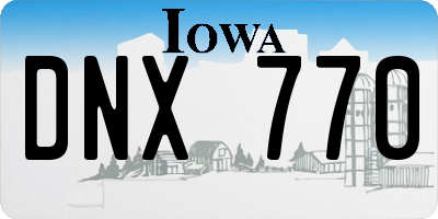 IA license plate DNX770