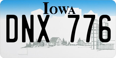 IA license plate DNX776