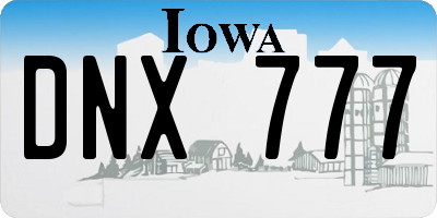 IA license plate DNX777