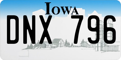 IA license plate DNX796