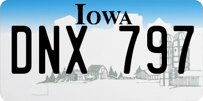 IA license plate DNX797