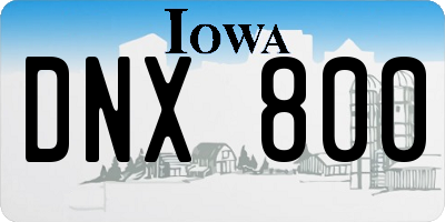 IA license plate DNX800