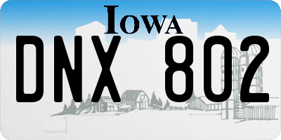 IA license plate DNX802