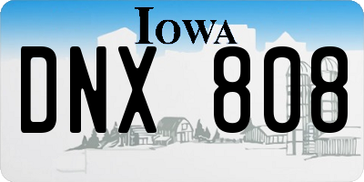 IA license plate DNX808