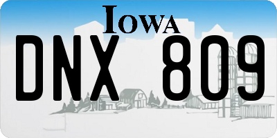 IA license plate DNX809