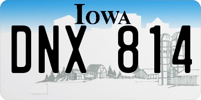 IA license plate DNX814