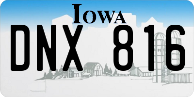 IA license plate DNX816