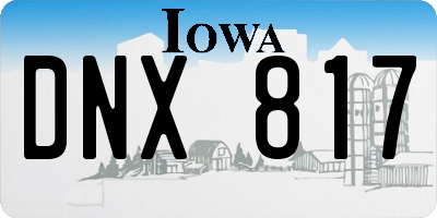 IA license plate DNX817