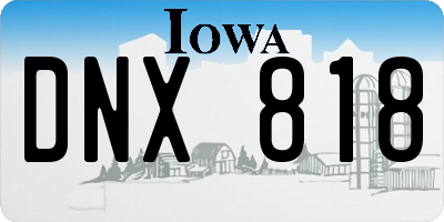IA license plate DNX818