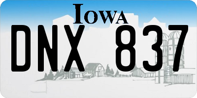 IA license plate DNX837