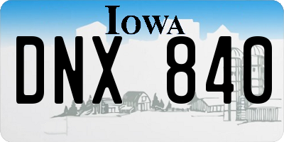 IA license plate DNX840