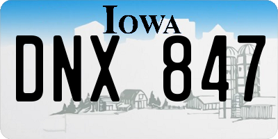 IA license plate DNX847