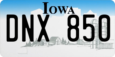 IA license plate DNX850