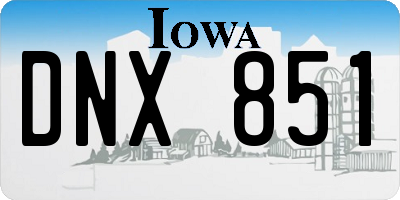 IA license plate DNX851