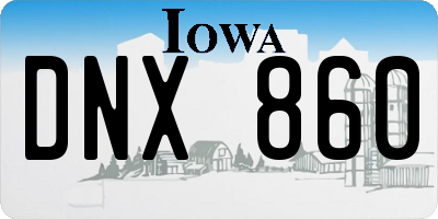 IA license plate DNX860