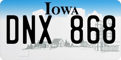 IA license plate DNX868