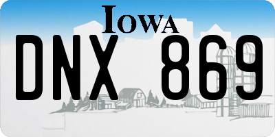 IA license plate DNX869