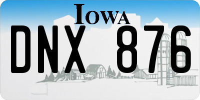 IA license plate DNX876