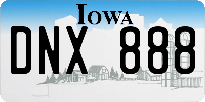 IA license plate DNX888