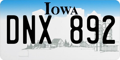 IA license plate DNX892