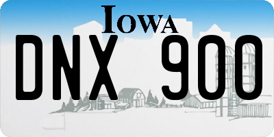 IA license plate DNX900