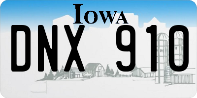 IA license plate DNX910