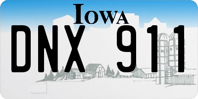 IA license plate DNX911