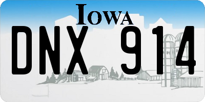 IA license plate DNX914