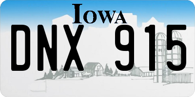 IA license plate DNX915