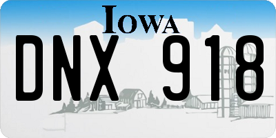 IA license plate DNX918