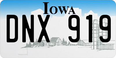IA license plate DNX919
