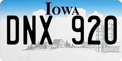 IA license plate DNX920