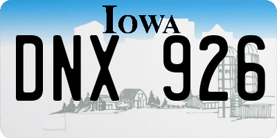 IA license plate DNX926