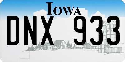 IA license plate DNX933