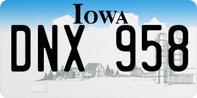 IA license plate DNX958
