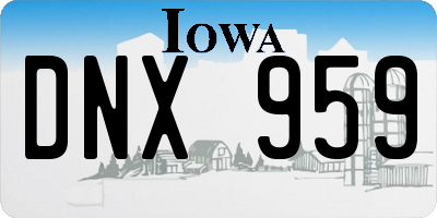 IA license plate DNX959