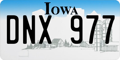 IA license plate DNX977