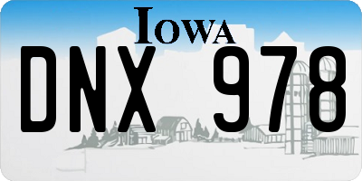 IA license plate DNX978