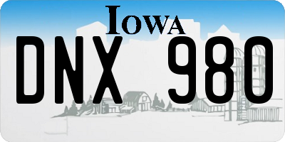 IA license plate DNX980