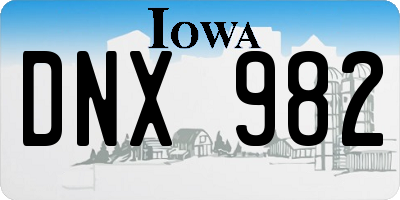 IA license plate DNX982