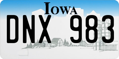 IA license plate DNX983