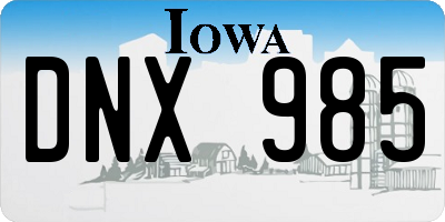 IA license plate DNX985