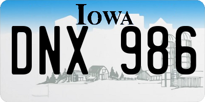 IA license plate DNX986