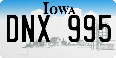 IA license plate DNX995
