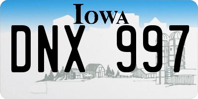 IA license plate DNX997