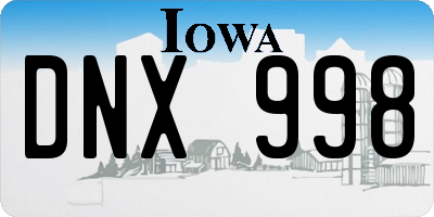 IA license plate DNX998