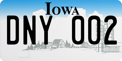 IA license plate DNY002