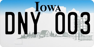 IA license plate DNY003