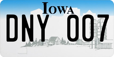 IA license plate DNY007