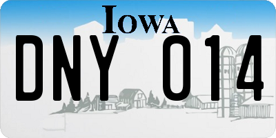 IA license plate DNY014